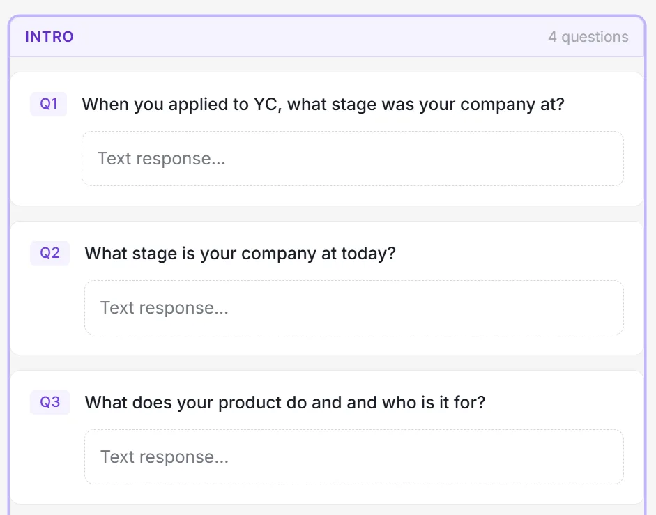 Intervool interview question template used to prepare a customer interview